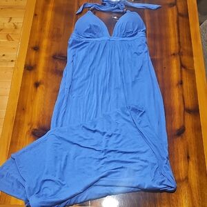 Blue Halter Maxi Dress